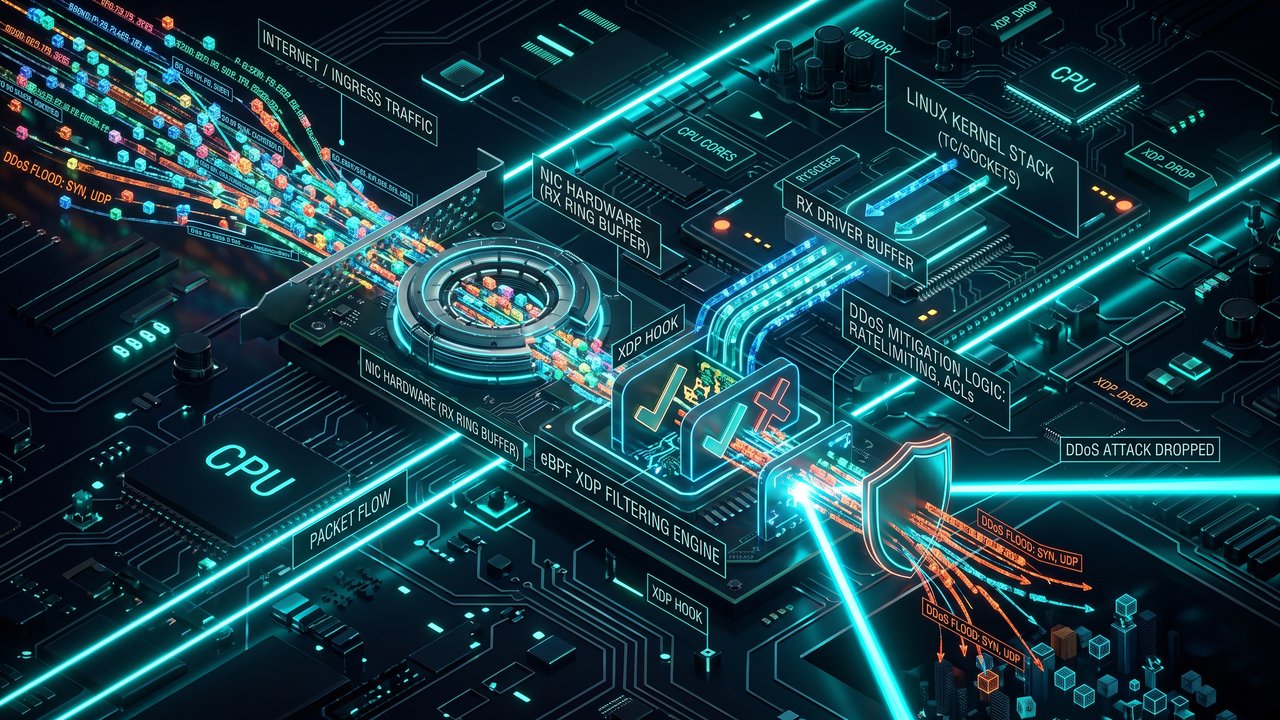 High-Speed eBPF/XDP Packet Filtering for Linux Server DDoS Mitigation
